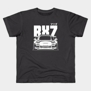 Mazda RX7 White Print Kids T-Shirt